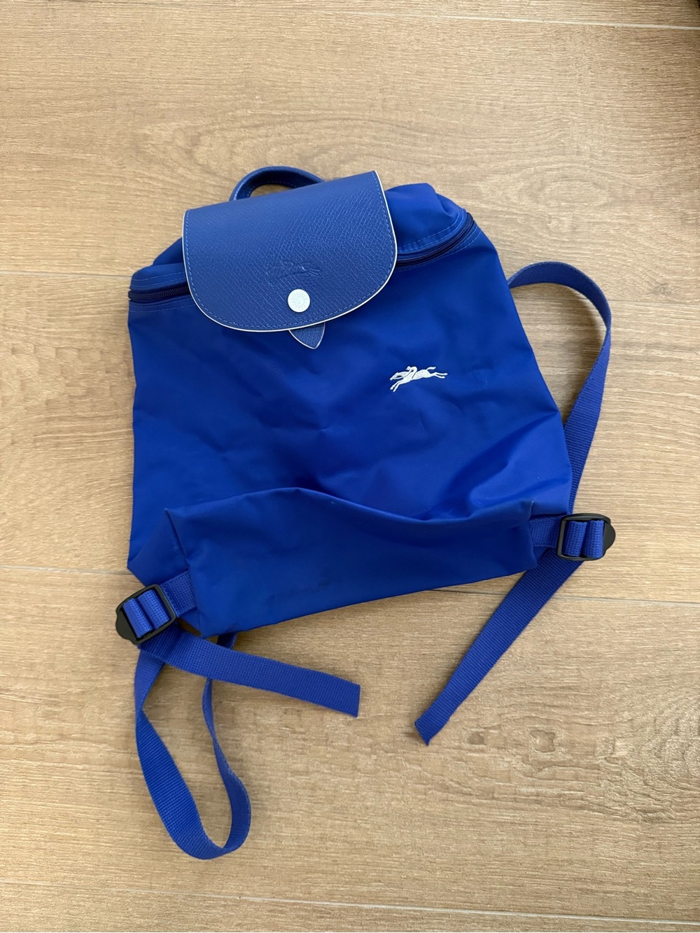 Longchamp Le Pliage Small Blue Backpack